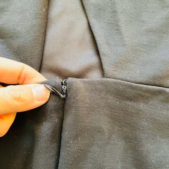 NWT Banana Republic Dress Black Criss Cross Cut OUt Ruffle Flare Hem Sleeveless - Picture 6 of 12